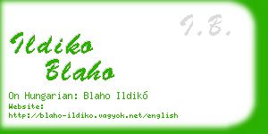 ildiko blaho business card